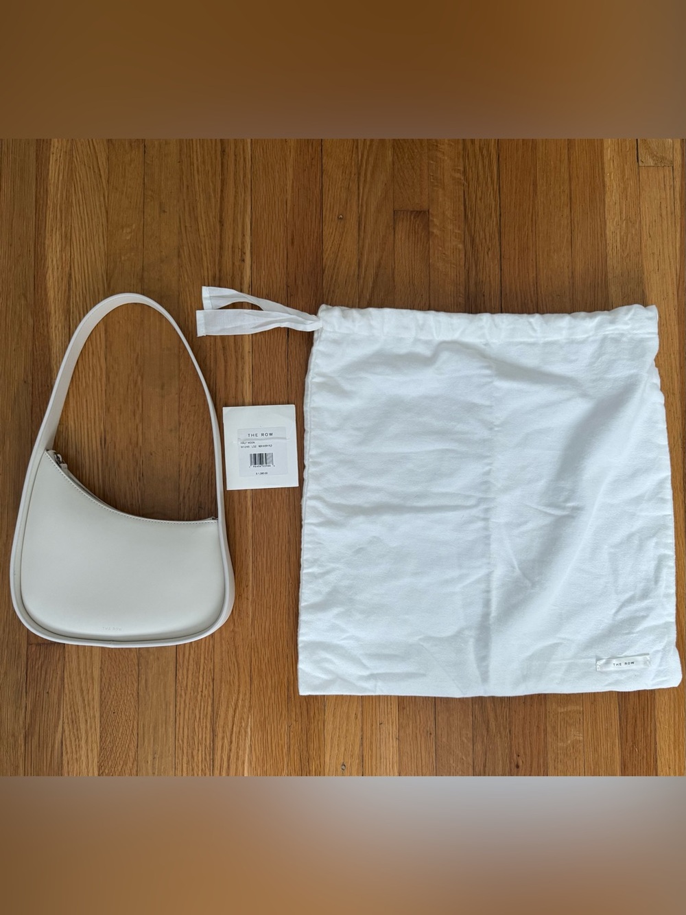 The Row Half Moon White Shoulder Bag - Picture 2 of 8
